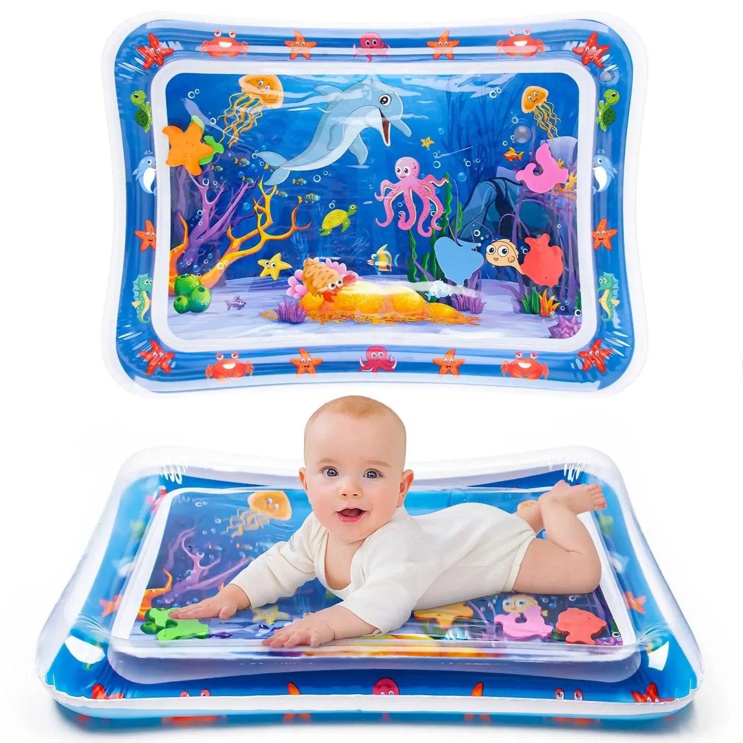 Baby auf Wassermatte süß